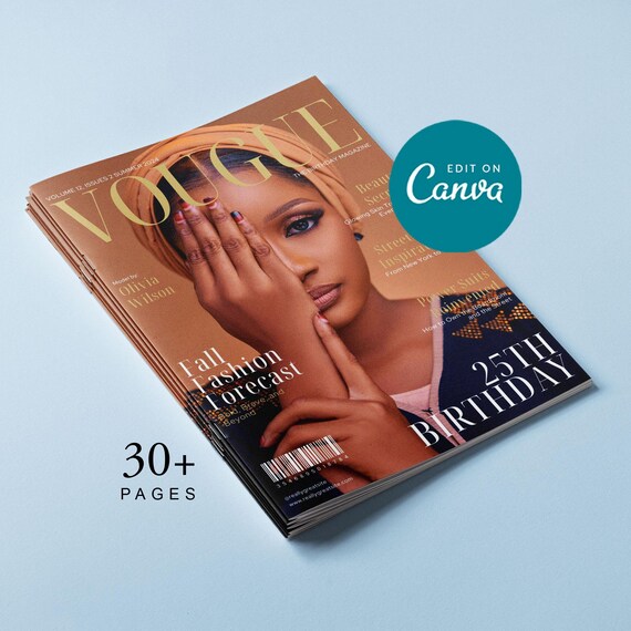 Birthday Magazine Template Canva | Editable Best Friend Gift | 30+ Page Personalized Keepsake for Her | Custom Digital Download