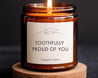 Personalized Dentist Graduation Candle: Toothfully Proud Gift