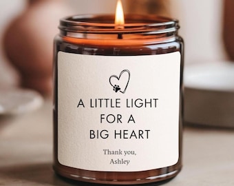 Personalized Vet Thank You Candle: Appreciation Gift for Veterinarian