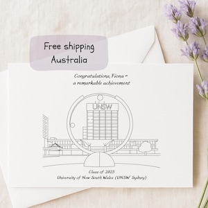Personalised Aussie Graduation Card; Perfect for Sydney NSW Graduations, Custom name graduation card for daughter or son, graduation present