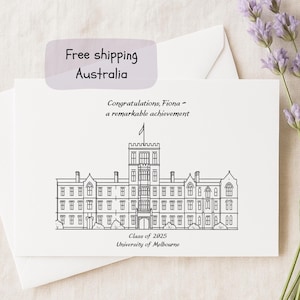 Biglietto di laurea personalizzato in Australia; perfetto per le lauree a Melbourne, biglietto di laurea personalizzato con nome per figlia o figlio, regalo di laurea