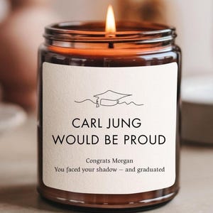 Personalized Psychology Graduation Candle, gift for new Psychology graduates, carl jung inspired graduation candle, therapist grad gift