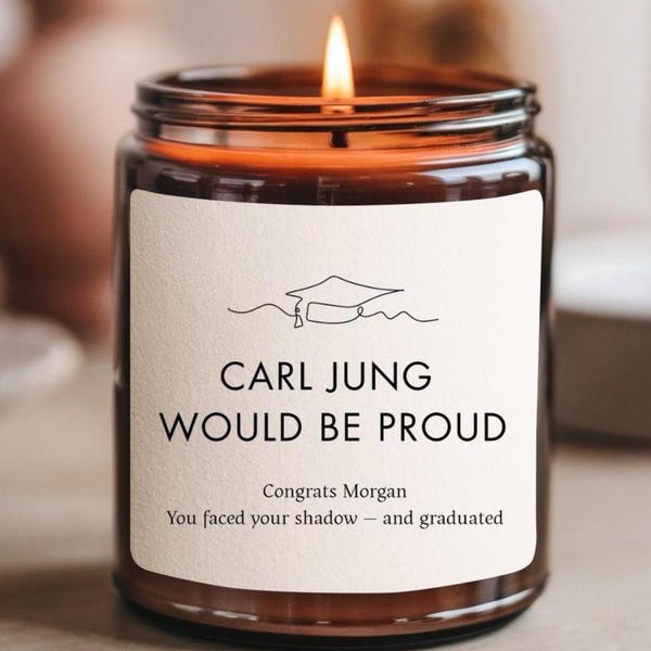 Personalized Psychology Graduation Candle, Carl Jung Inspired Gift