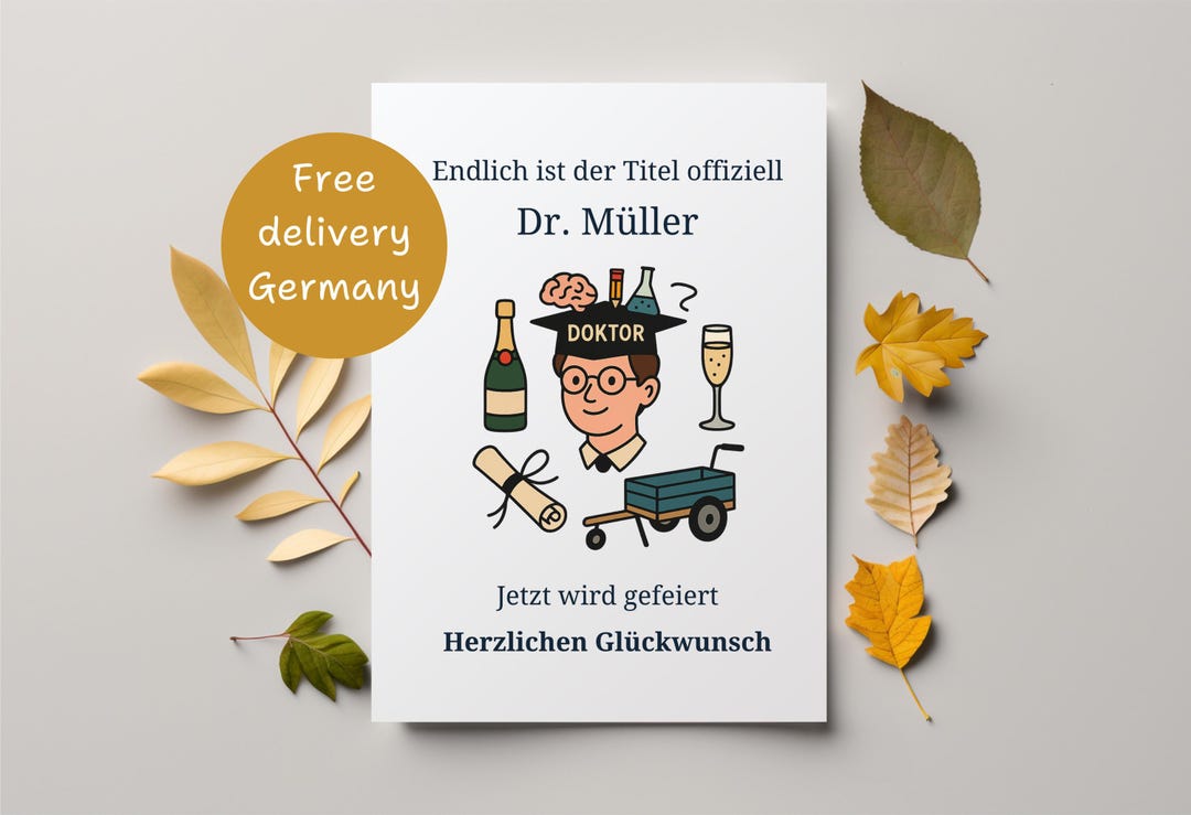 Personalized German Phd Graduation Card: Doktor Congratulations - Etsy