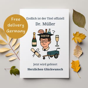 Personalized German PhD Graduation Card: Doktor Congratulations