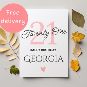Personalised Birthday Card for her Australia;  Custom Birthday card for him, Custom Birthday Card, Happy Birthday card with age and name