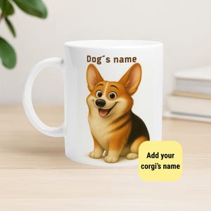 Corgi Mug Personalized – Cute Custom Dog Coffee Cup with Name – Funny Gift for Corgis Lovers – Dog Mom or Dad Gift Idea