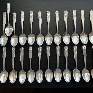 Franklin Mint Collection of Presidential Spoons from around the 1950&#39;s - Silver Plated