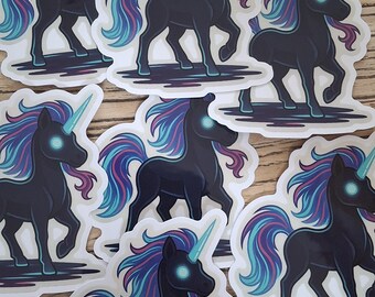 Cyber Unicorn Sticker – Glossy Vinyl, Laptop Decal
