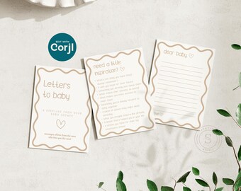 Gioco di lettere per baby shower / Biglietto ricordo con i desideri del bambino (download digitale) / BS03