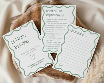 Scrivi una lettera al tuo bambino (stampabile), biglietti ricordo per baby shower, attività per la capsula del tempo del bambino, consigli per il bambino, download immediato / BS03