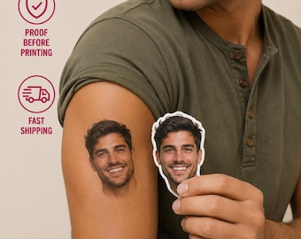 Custom Face Tattoos, Personalized Temporary Tattoos, Photo Tattoo Party Favors, Birthday Favors, Bachelorette, Wedding, Graduation Event