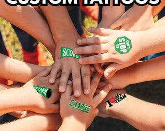 Custom Temporary Tattoos, Team Mascot, Logo Tats