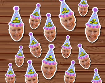 Pegatinas faciales, pegatinas faciales personalizadas, pegatinas con foto personalizadas, pegatinas personalizadas, pegatinas de cumpleaños, pegatinas de vinilo premium