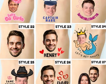 Bachelorette Party Favors - Bachelorette Tattoo - Bachelorette Party Favor - Groom's Face Tattoo - Bride Tattoo - Bride Gift - Funny Gift