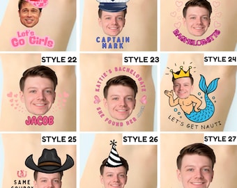 Bachelorette Party Favors - Bachelorette Tattoo - Groom Tattoo - Funny Party Favors - Face Tattoo - Custom Tattoos Temporary tattoo for her