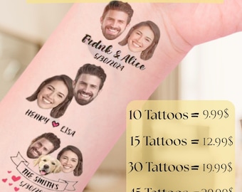 bruiloft tattoo, bruiloft gunst tattoo tijdelijke tattoo paar tattoo custom custom gezicht tattoo, custom huwelijkscadeau tattoo bruidsjurk