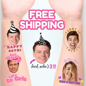 Bachelorette Party Favors - Bachelorette Tattoo - Bachelorette Party Favor - Groom&#39;s Face Tattoo - Bride Tattoo - Bride Gift - Funny Gift