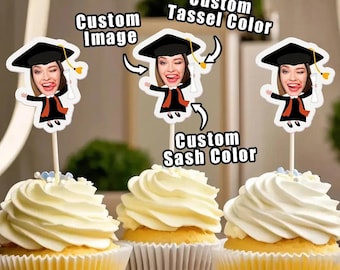 Personalized Funny Graduation Cupcake Toppers, Graduation Decor,Personalized Gift,Graduation Gift, Funny Grad Gift,Gift for Her,Gift for Him