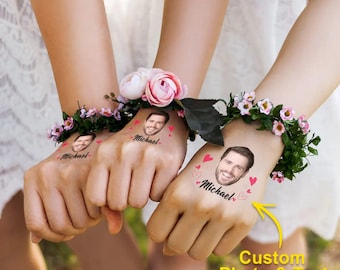 Personalized Custom bachelorette party, custom temporary tattoos, Groom face tattoos, groom tattoo, party tattoos, party favor FREE SHIPPING