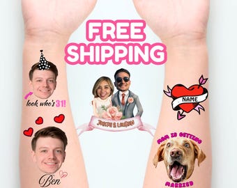 Bachelorette Party Favors - Bachelorette Tattoo - Groom Tattoo - Funny Party Favors - Face Tattoo - Custom Tattoos Temporary tattoo for her