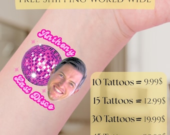 Bachelorette Tattoos, Groom Face Tattoo, Party Favors, Custom Temporary Tattoo, Bachelorette Party Favor, Personalized Tattoo, Wedding Favor