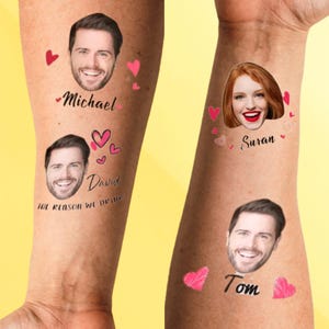 Vrijgezellentatoeages, vrijgezellenfeestgunsten, gezichtstatoeages bruidegom, kippenfeest, aangepaste tijdelijke tattoo, grappige feestartikelen, bruidstattoo