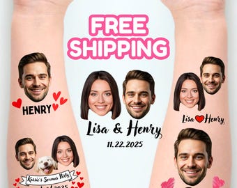 Personalized Bachelorette Party Tattoos with the Grooms Face Favors Bachelorette Party Favors - Bachelorette Tattoo - Groom Tattoo - Tattoo