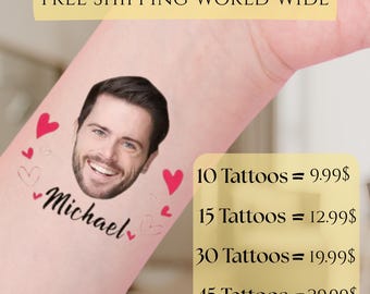 Bachelorette Party Favors - Bachelorette Tattoo - Groom Tattoo - Funny Party Favors - Face Tattoo - Custom Tattoos Temporary tattoo for her