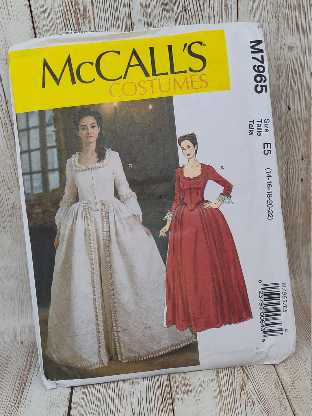 Mccalls Pattern M7965 Costume Collection Colonial Dress Rococo - Etsy