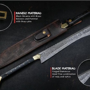 Handmade 27" Damascus Steel Viking Sword Combat Sword W/ Leather Sheath Limited | Gift For Him / Her