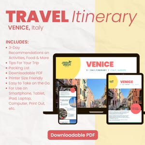 Venice Italy Itinerary Digital Travel Guide with Tips & Packing List Italy Trip Planner PDF Venice Vacation Download for First-Time Visitors