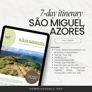 サンミゲル アゾレス諸島 7日間の旅程 |ポルトガル旅行ガイド、サンミゲル旅行プランナー、休暇ガイド、デジタルダウンロード