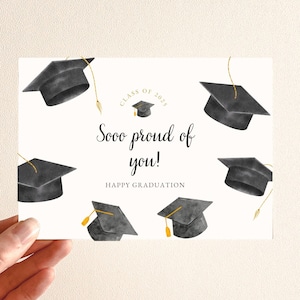 Biglietto di laurea stampabile "Orgoglioso di te" Congratulazioni, biglietto di laurea per la classe del 2025, regalo di laurea felice, cartolina di congratulazioni per la laurea