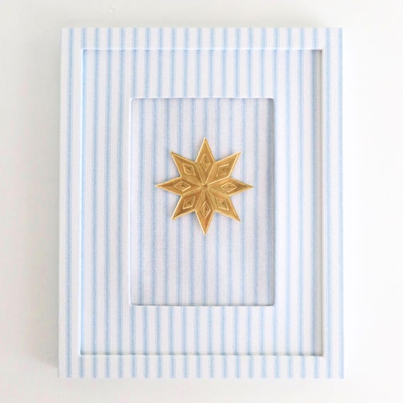 Custom Ticking Stripe Fabric Wrapped Frame, Fabric Mat, Multiple Colors Available, Striped Frame, 6x6, 8x8 & 8x10 Frame