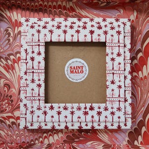 Custom India Hicks Palm Ave Blush Fabric Frame | Square 6x6 Frame