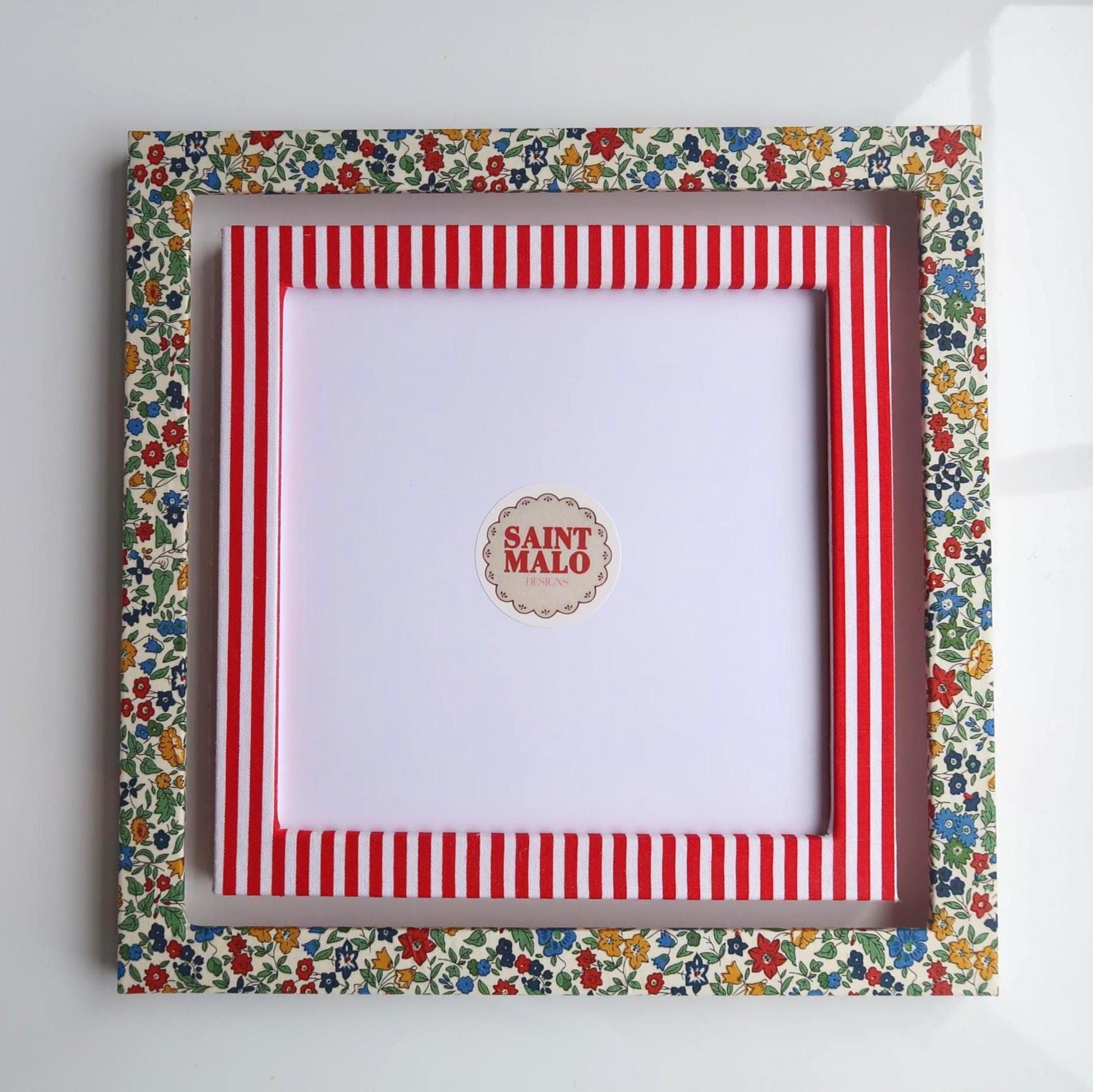 Custom Block Print Fabric Wrapped Frame Multiple Sizes Available