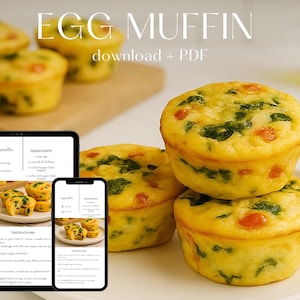 Savory Egg Muffins Printable Meal Prep Breakfast PDF | High-Protein, Low-Carb, On-the-Go
