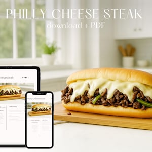 La mejor receta de filete de queso Filadelfia (PDF imprimible) | Idea rápida de sándwich para almuerzo o cena