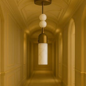 Alabaster Light Pendant, Chandelier Lighting, Modern Gemstone Brass Ceiling Lamp, Light Pendant, Bedside Ceiling Lamp, Bathroom Lights