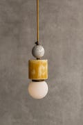 Modern Alabaster Pendant Light, Brass & Marble Accents Chandelier Lighting product logo