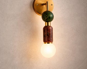 New Aged Brass Wall Sconce with Frosted Glass Globe, Bedside Lamp, Handmade Wall Lamp