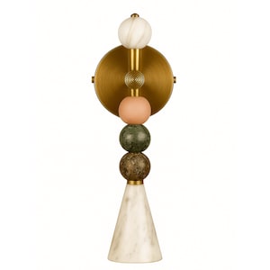 Marble Wall Sconce Light, Vintage Cone wall Sconce, Bedroom Wall Lamp, Indoor Wall Light, Mid Century Modern Wall Sconce