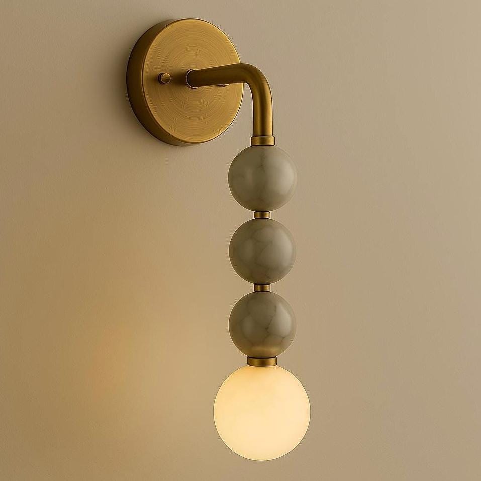 Mid Century Modern Wall Sconce Light, Bedside Wall Light Sconce, Alabaster Wall Sconce, Brass Wall Lamp, Minimal Modern Brass Light