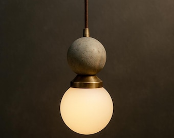 Marble Brass Pendant Light, Modern Ceiling Lamp, Handmade Chandelier Lighting