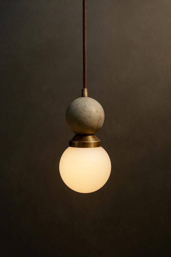 Marble Brass Pendant Light, Modern Ceiling Lamp, Handmade Chandelier Lighting
