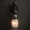 Handmade Alabaster Wall Sconce, Mid Century Modern Brass Light with Alabaster Shade, Bedside Lamp; Sakhawy Sconce product logo