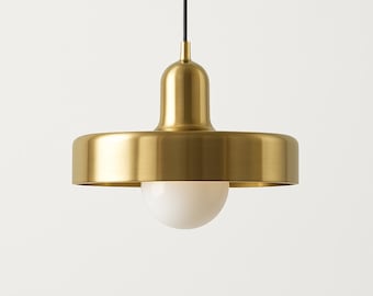 Messing Pendelleuchte mit Marmor Akzenten, moderner Küchen Kronleuchter