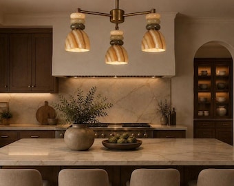 Modern Mid Century Chandelier Pendant Lighting, Handmade Marble Chandelier, Kitchen Island Chandelier