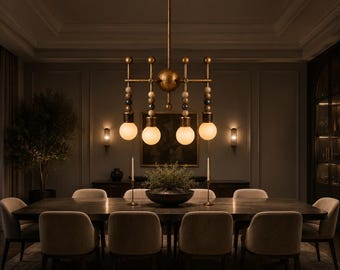Modern Brass Loop Chandelier Lighting Handmade Chandelier Lighting, Handcrafted Mid Century Modern Pendant Lighting